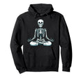 Meditation Skeleton Yoga Pose Hoodie - Aesthetic Graphic for Adults - T-Shirt, Sweatshirt, Hoodie