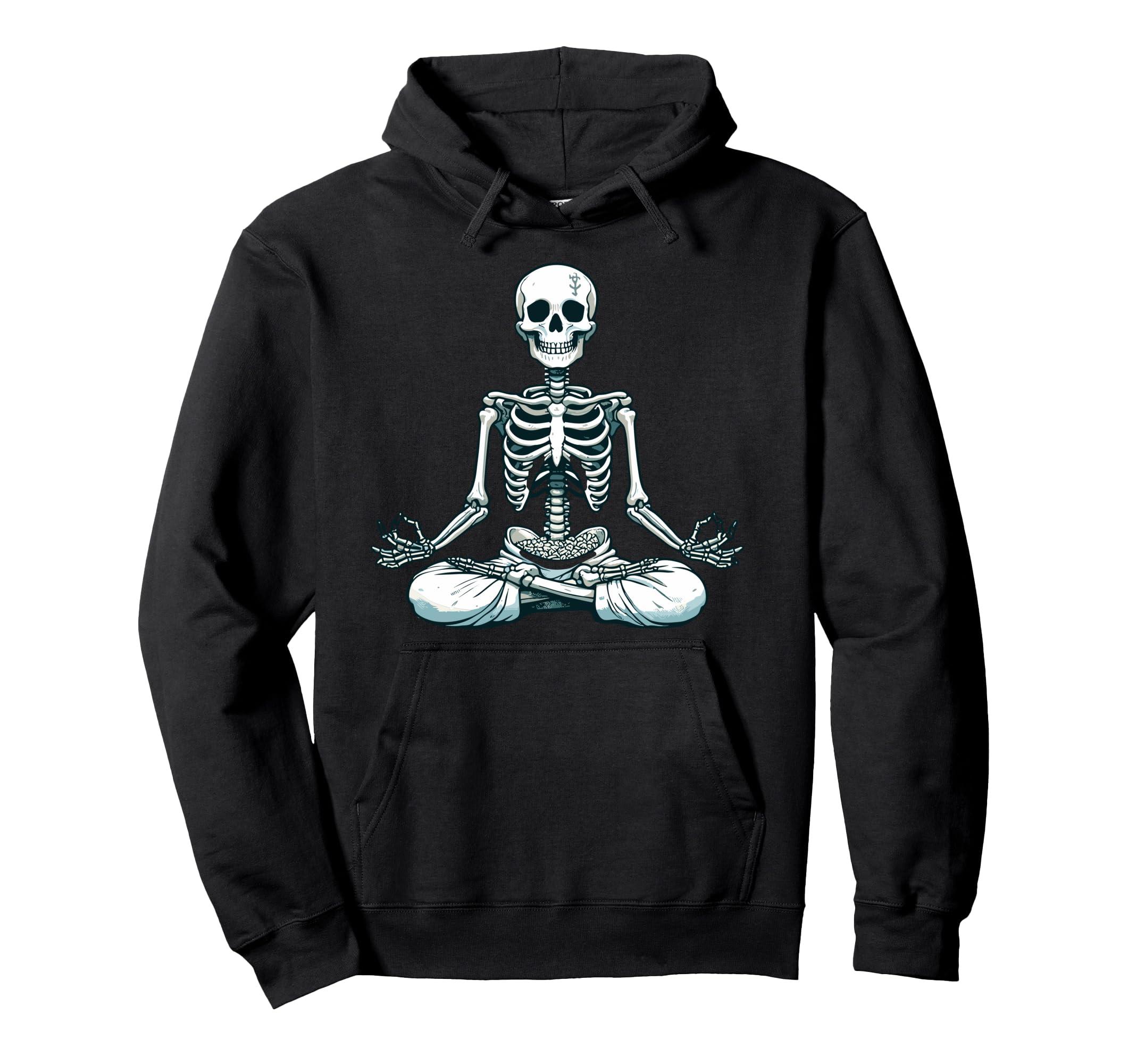 Meditation Skeleton Yoga Pose Hoodie - Aesthetic Graphic for Adults - T-Shirt, Sweatshirt, Hoodie