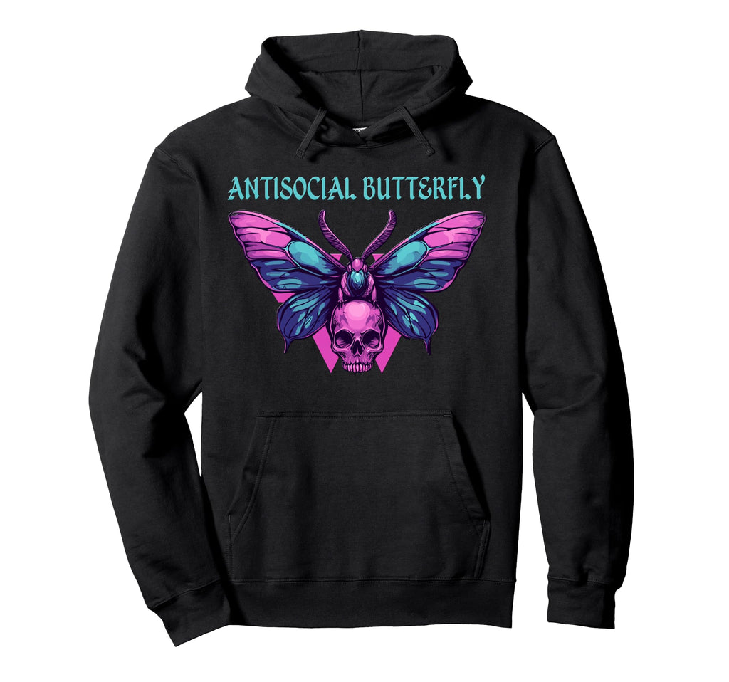 Antisocial Butterfly Hoodie - Custom Art Print for Adults - T-Shirt, Sweatshirt, Hoodie