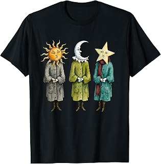 Sun Moon Star Faces Celestial Fantasy Art T-Shirt Unisex T-shirt, Sweatshirt, Hoodie, Long Sleeve Tee - T-Shirt, Sweatshirt, Hoodie