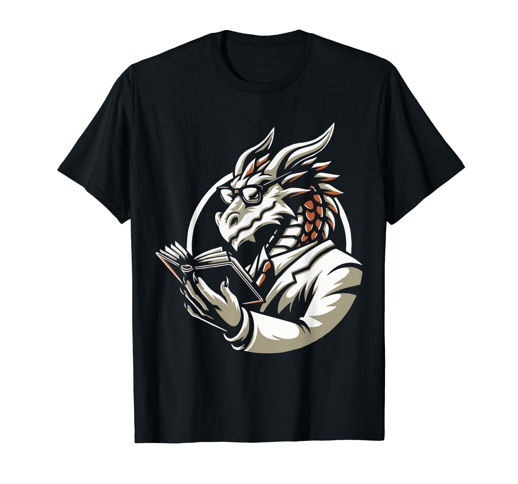 Dragon Reading Book Dragon Enthusiast T-Shirt - Graphic Print for Adults - T-Shirt, Sweatshirt, Hoodie