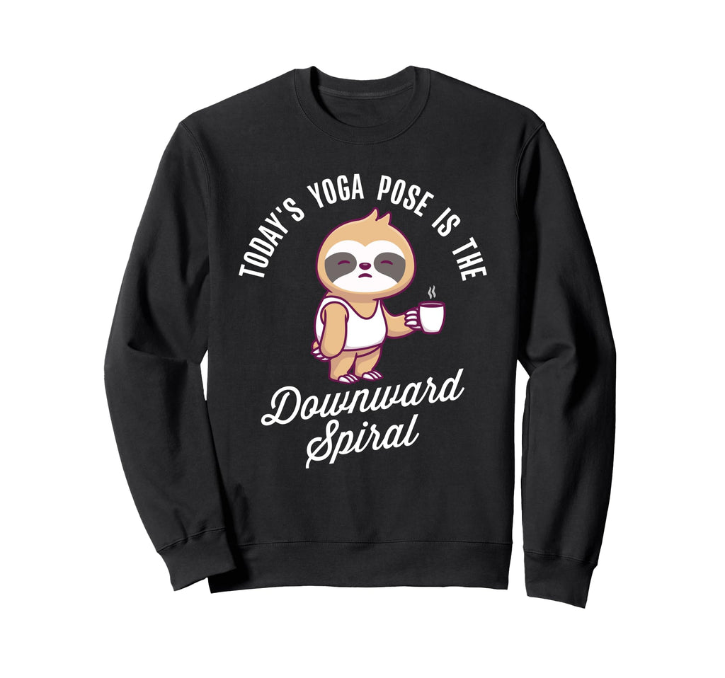 Yoga Pose Downward Spiral Sloth Sweatshirt - Minimalist Print Unisex - T-Shirt, Sweatshirt, Hoodie