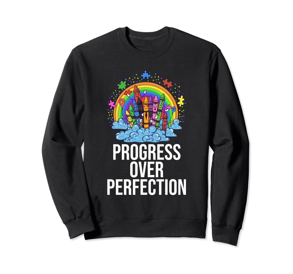 Progress Over Perfection Aba Sweatshirt - Aesthetic Graphic for Adults - T-Shirt, Sweatshirt, Hoodie