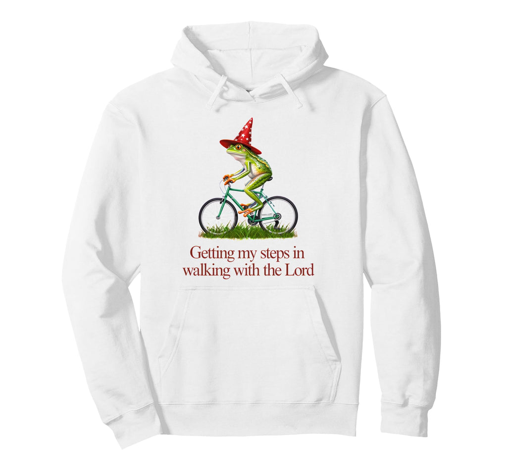 Getting My Steps Walking Lord Frog Hoodie - Minimalist Print Men Women - T-Shirt, Sweatshirt, Hoodie