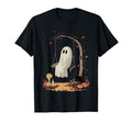 Ghost Reading Books Outside Swinging T-Shirt - Novelty Apparel Unisex - T-Shirt, Sweatshirt, Hoodie