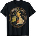 British Isles Sea England Scotland Wales Ireland Vintage Map T-Shirt Unisex T-shirt, Sweatshirt, Hoodie, Long Sleeve Tee - T-Shirt, Sweatshirt, Hoodie