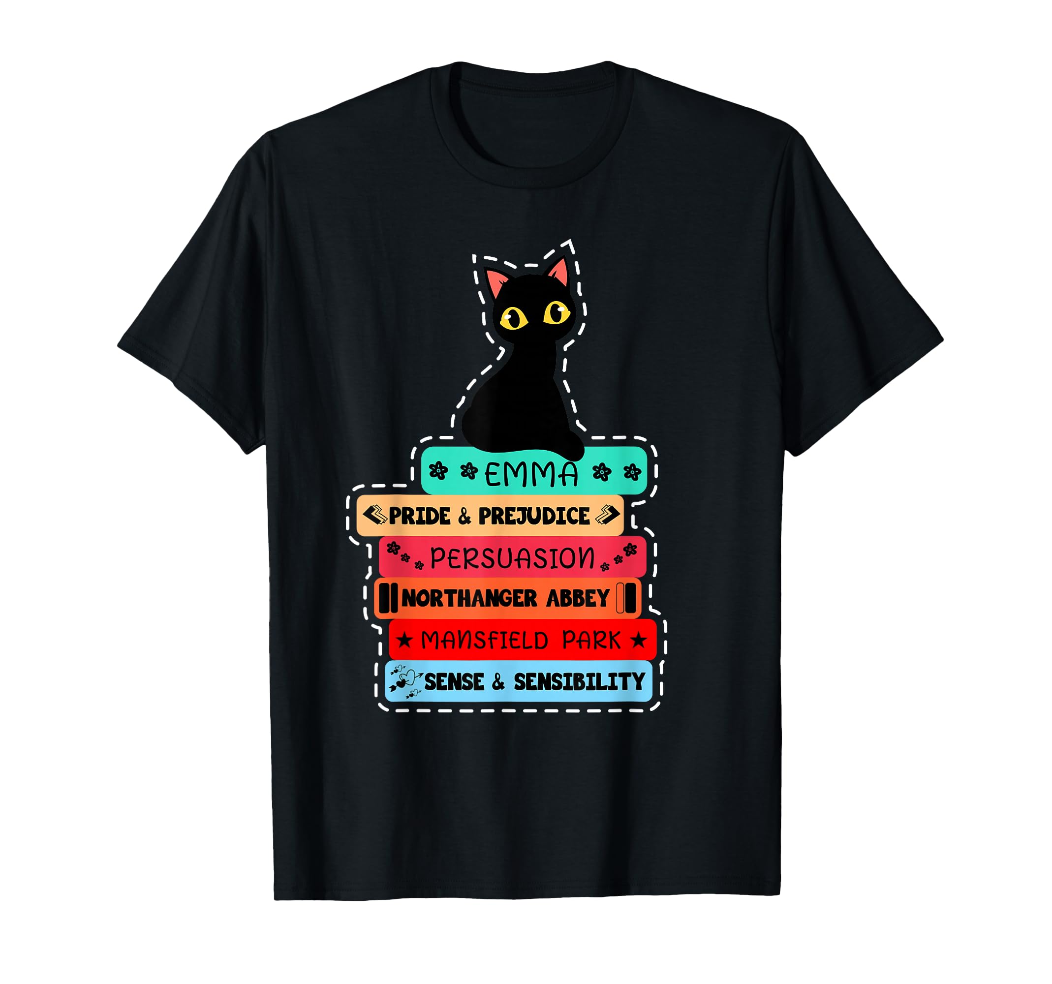 Jane Austen Book Stack Funny Literary T-Shirt - Aesthetic Graphic Unisex - T-Shirt, Sweatshirt, Hoodie