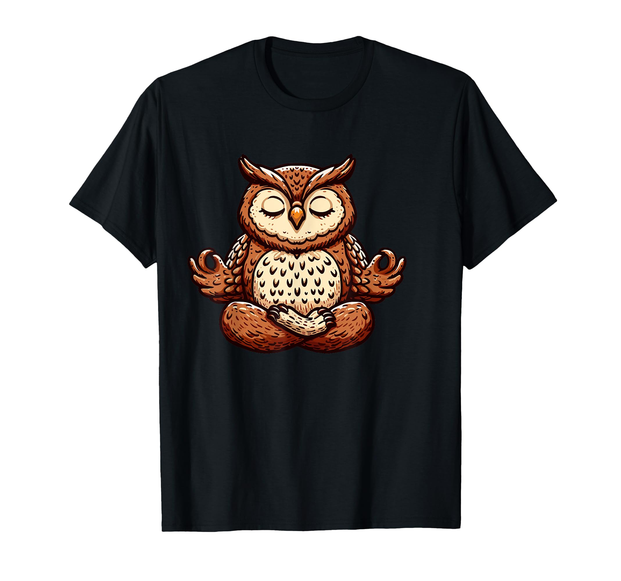 Meditation Owl Yoga Pose Relaxing T-Shirt - Casual Everyday Wear Men Women - T-Shirt, Sweatshirt, Hoodie