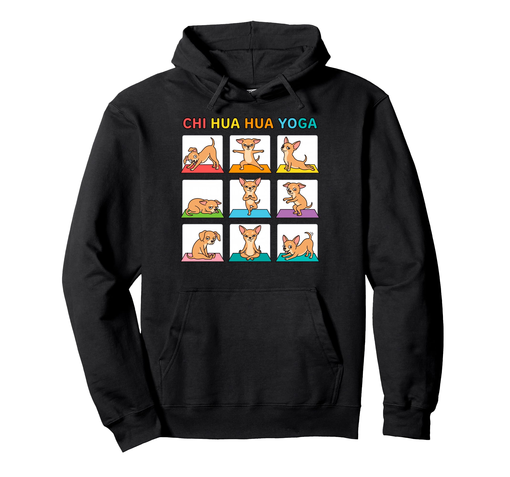 Chihuahua Yoga Poses Dog Meditation Hoodie - Graphic Print for Adults - T-Shirt, Sweatshirt, Hoodie
