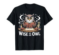 Wise As Owl Scholar Reading Books T-Shirt - Custom Art Print Men Women - T-Shirt, Sweatshirt, Hoodie