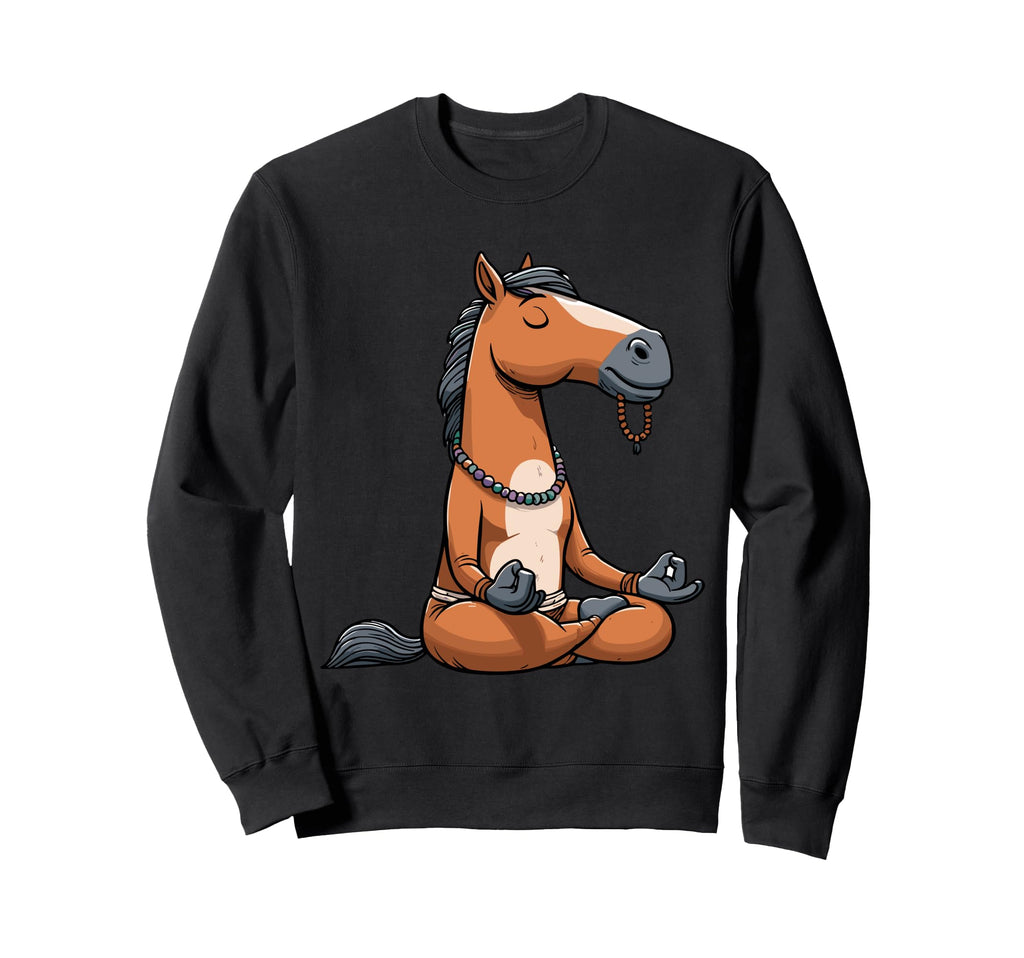 Meditation Horse Yoga Pose Sweatshirt - Custom Art Print for Adults - T-Shirt, Sweatshirt, Hoodie