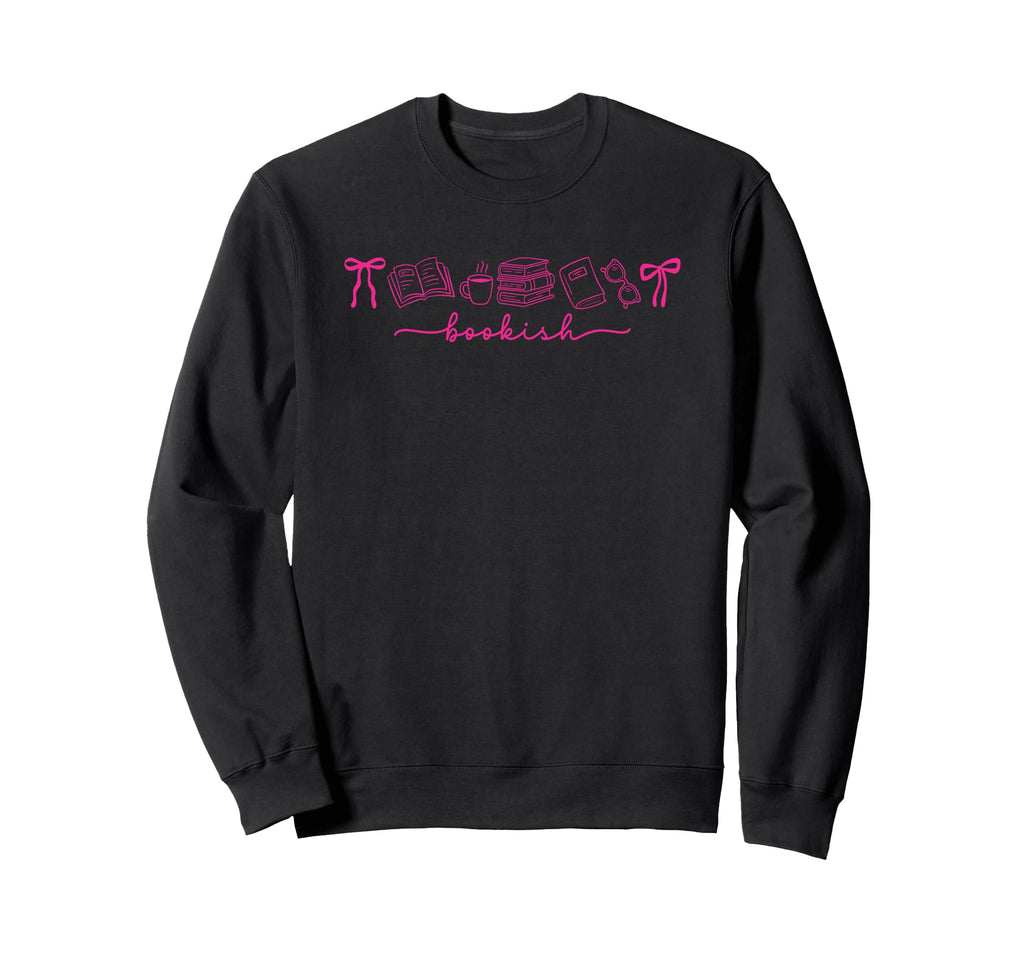 Bookish Aesthetic Bibliophile Heart Sweatshirt - Trendy Graphic Men Women - T-Shirt, Sweatshirt, Hoodie