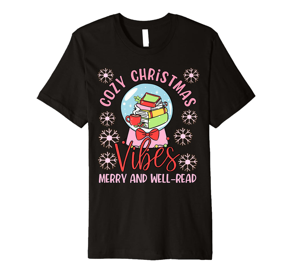 Cozy Vibes Snow Globe And Books T-Shirt - Casual Everyday Wear Unisex - T-Shirt, Sweatshirt, Hoodie