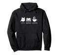Cat Coffee Book Reading Hoodie - Fun Novelty Design for Adults - T-Shirt, Sweatshirt, Hoodie