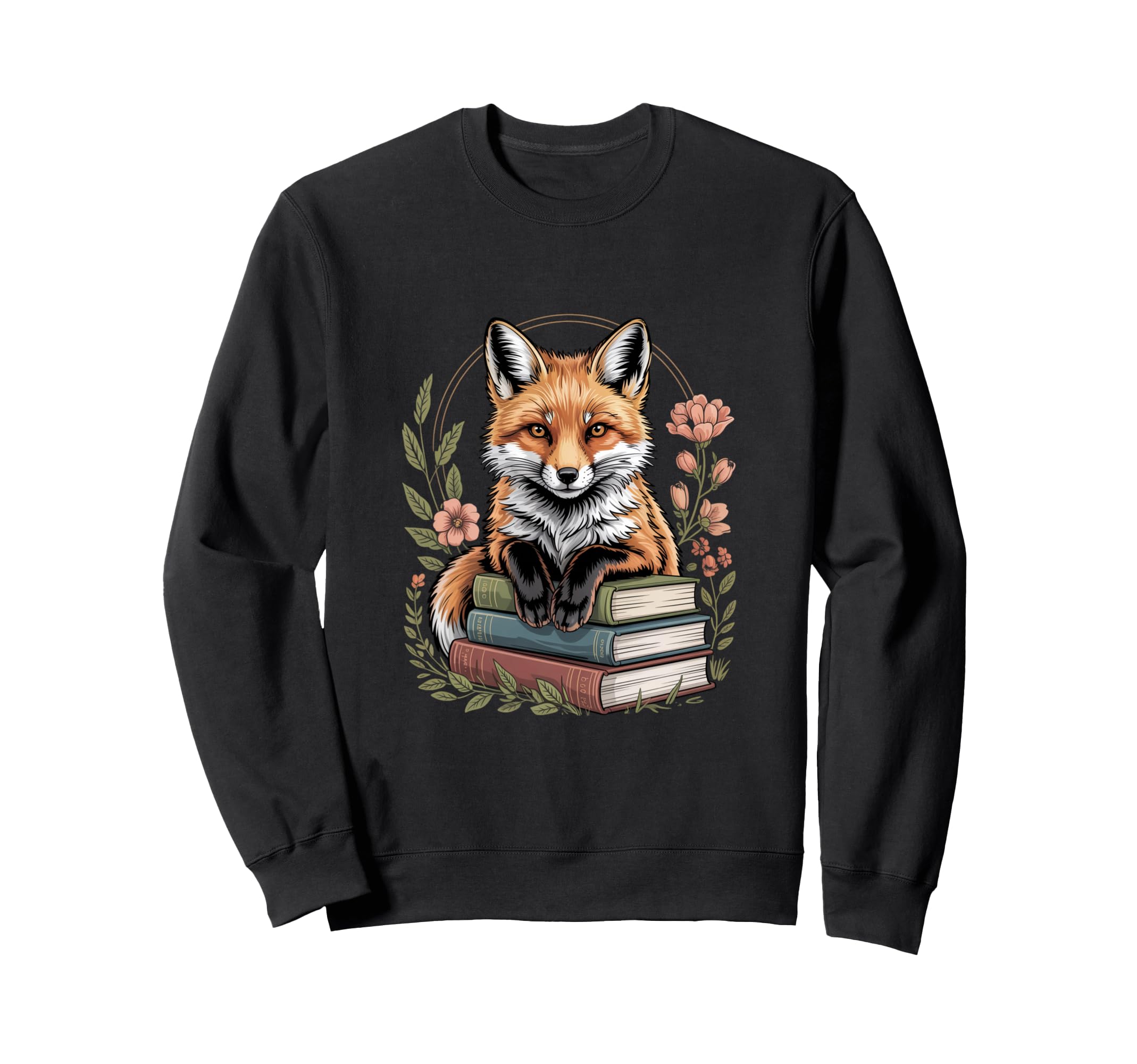 Book Fox Reading Books Library Sweatshirt - Aesthetic Graphic Men Women - T-Shirt, Sweatshirt, Hoodie