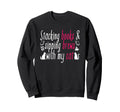 Stacking Books Sipping Brews My Cat Sweatshirt - Novelty Apparel Unisex - T-Shirt, Sweatshirt, Hoodie