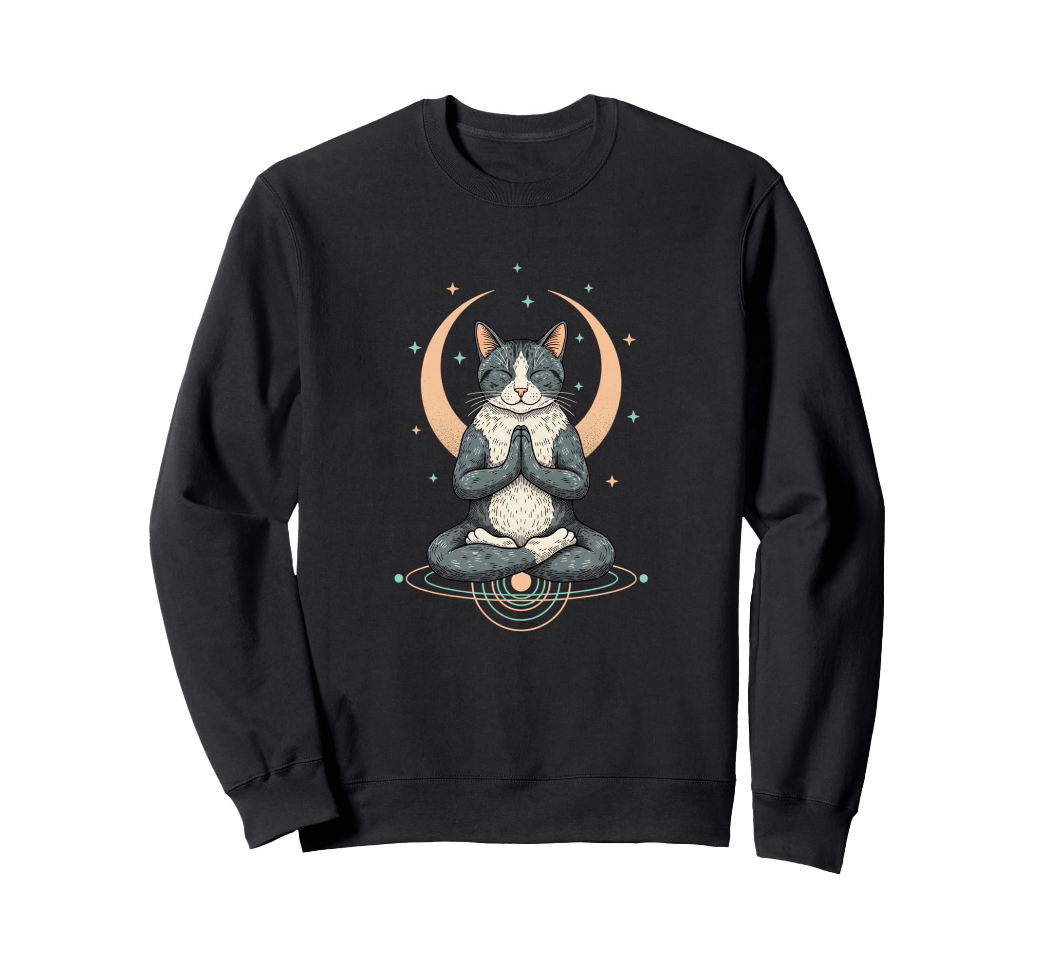 Meditating Cat Zen Pose Sweatshirt - Casual Everyday Wear for Adults - T-Shirt, Sweatshirt, Hoodie