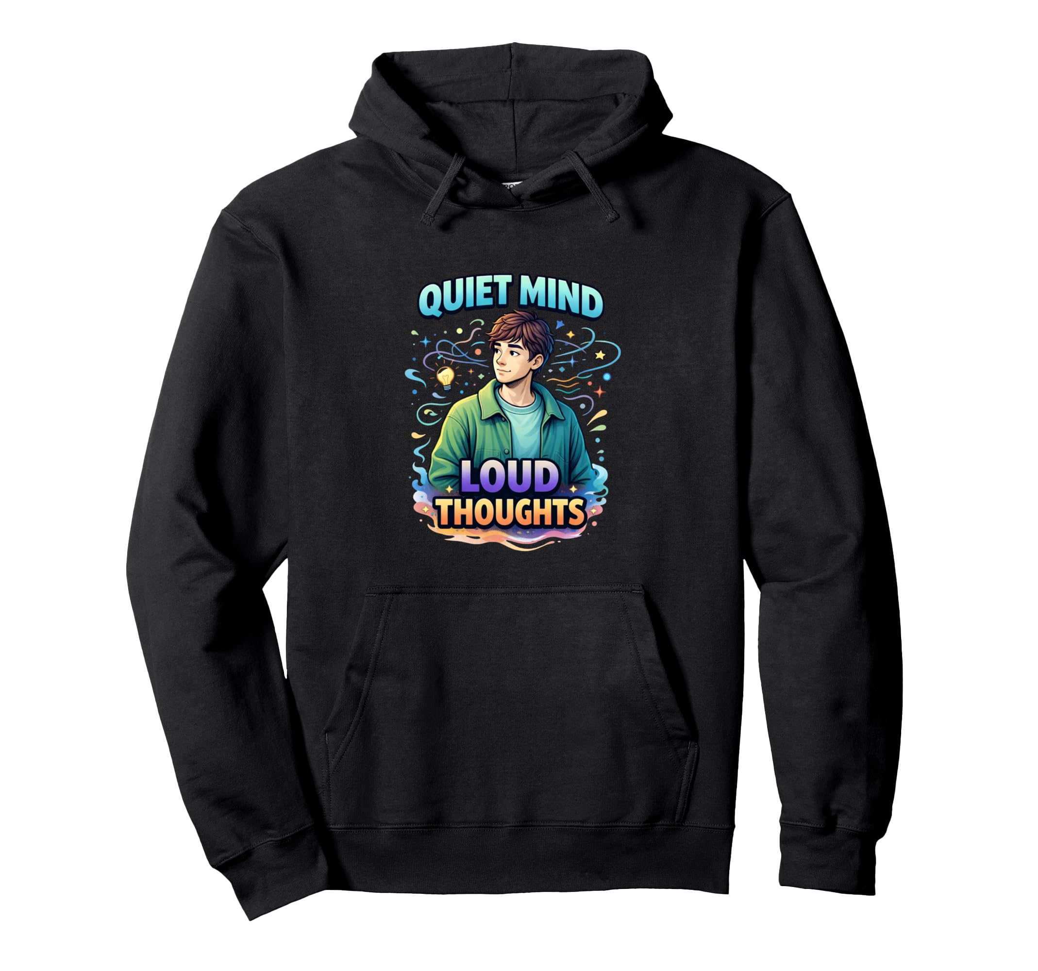 Quiet Mind Loud Thoughts Introvert Hoodie - Casual Everyday Wear Unisex - T-Shirt, Sweatshirt, Hoodie