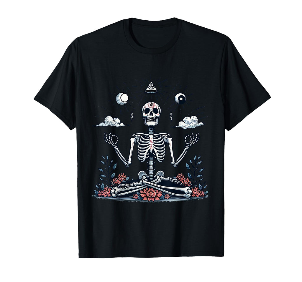 Meditation Skeleton Yoga Pose Relaxing T-Shirt - Trendy Graphic for Adults - T-Shirt, Sweatshirt, Hoodie