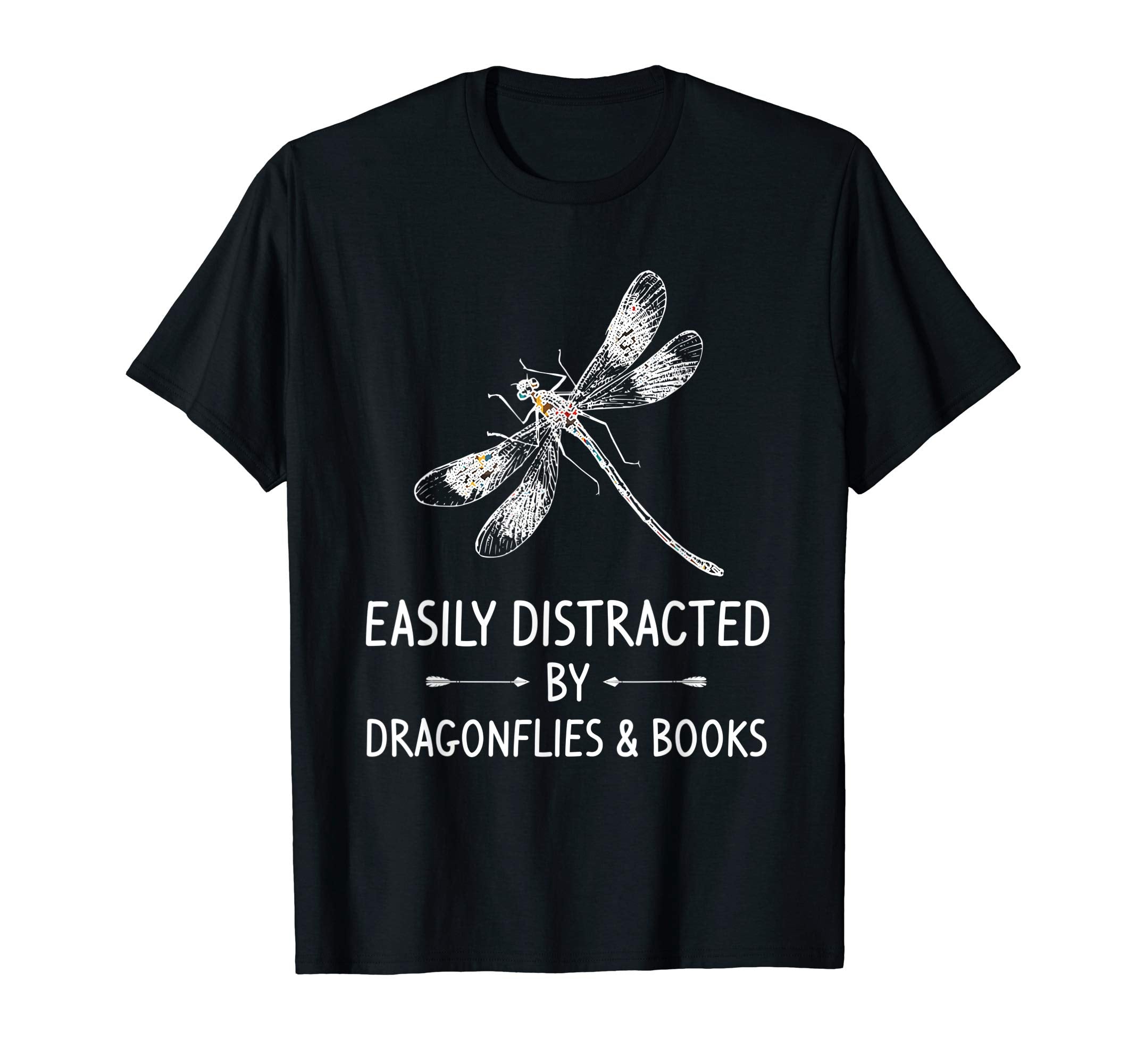 Easily Distracted Dragonflies Books T-Shirt - Novelty Apparel for Adults - T-Shirt, Sweatshirt, Hoodie