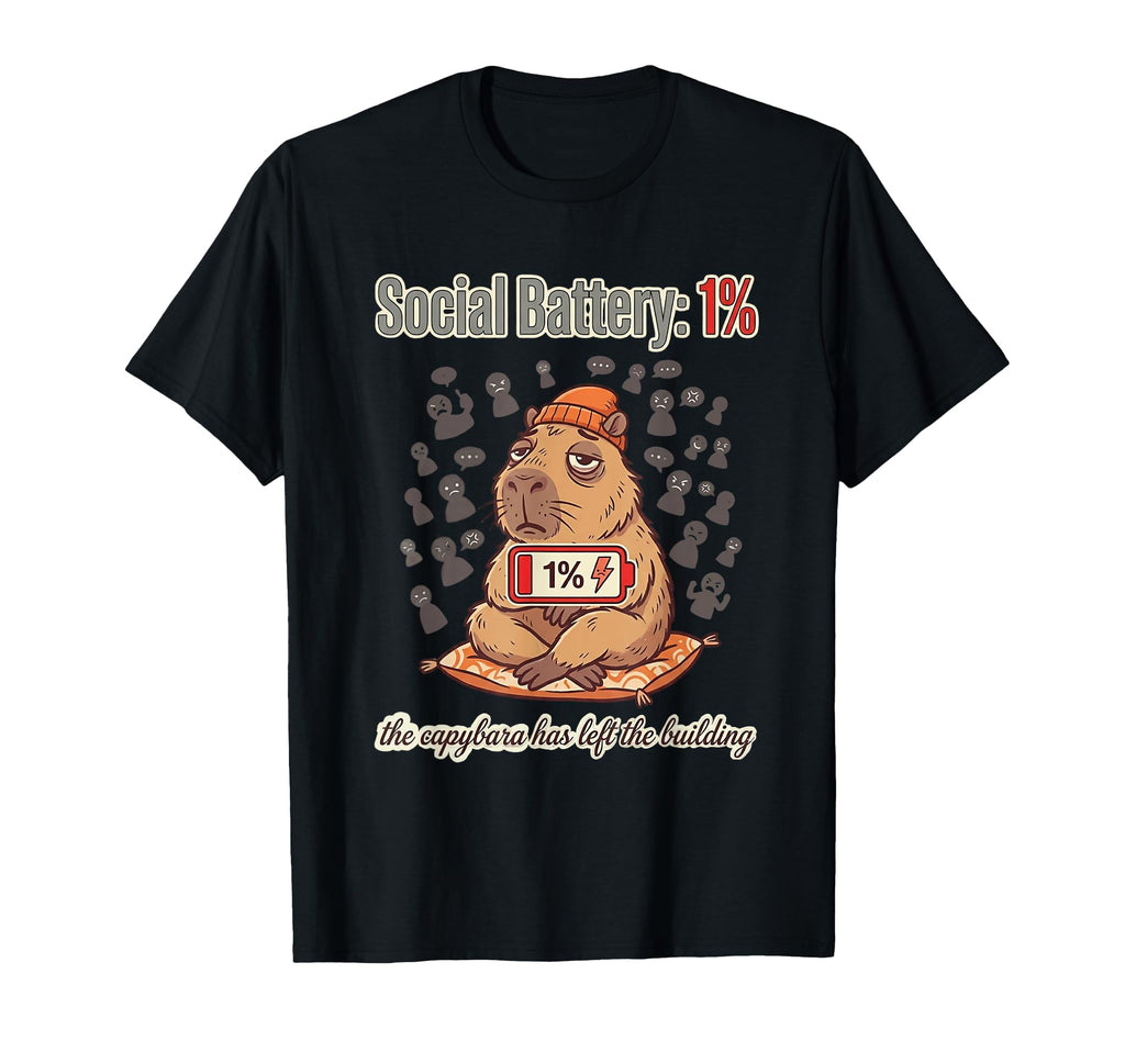 Overstimulated Social Battery 1 Percent T-Shirt - Aesthetic Graphic Unisex - T-Shirt, Sweatshirt, Hoodie