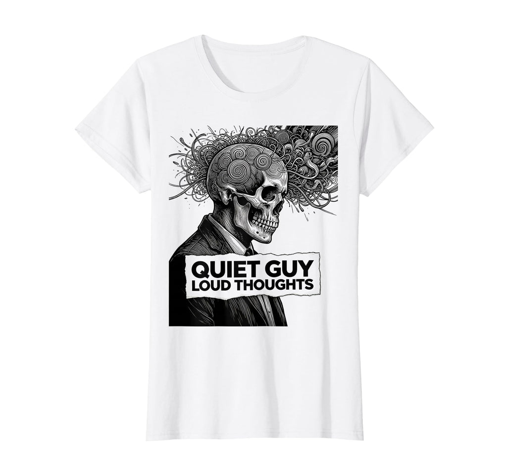 Quiet Guy Loud Thoughts Reflective T-Shirt - Fun Novelty Design for Adults - T-Shirt, Sweatshirt, Hoodie