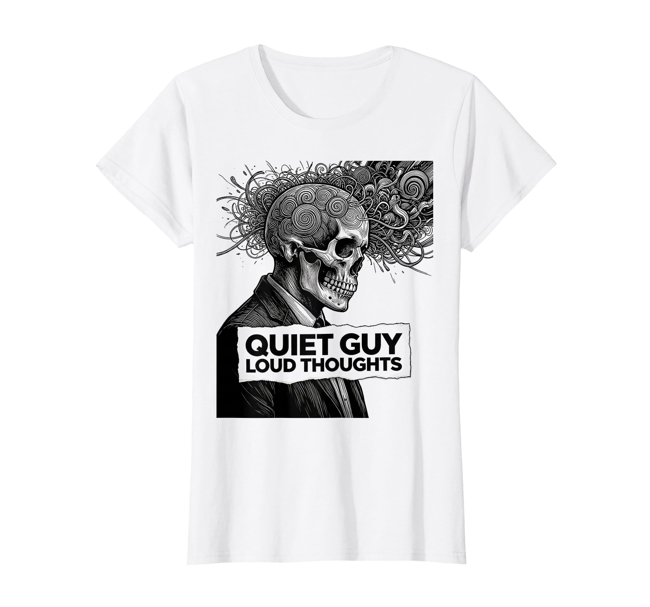 Quiet Guy Loud Thoughts Reflective T-Shirt - Fun Novelty Design for Adults - T-Shirt, Sweatshirt, Hoodie