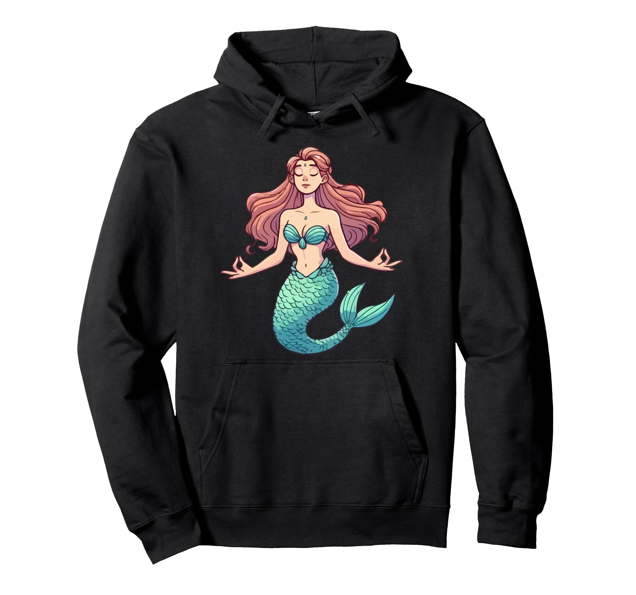 Meditation Mermaid Yoga Pose Relaxing Hoodie - Minimalist Print Unisex - T-Shirt, Sweatshirt, Hoodie