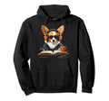Book Stuff Book Lovers Corgi Reading Book Hoodie - Graphic Print Men Women - T-Shirt, Sweatshirt, Hoodie