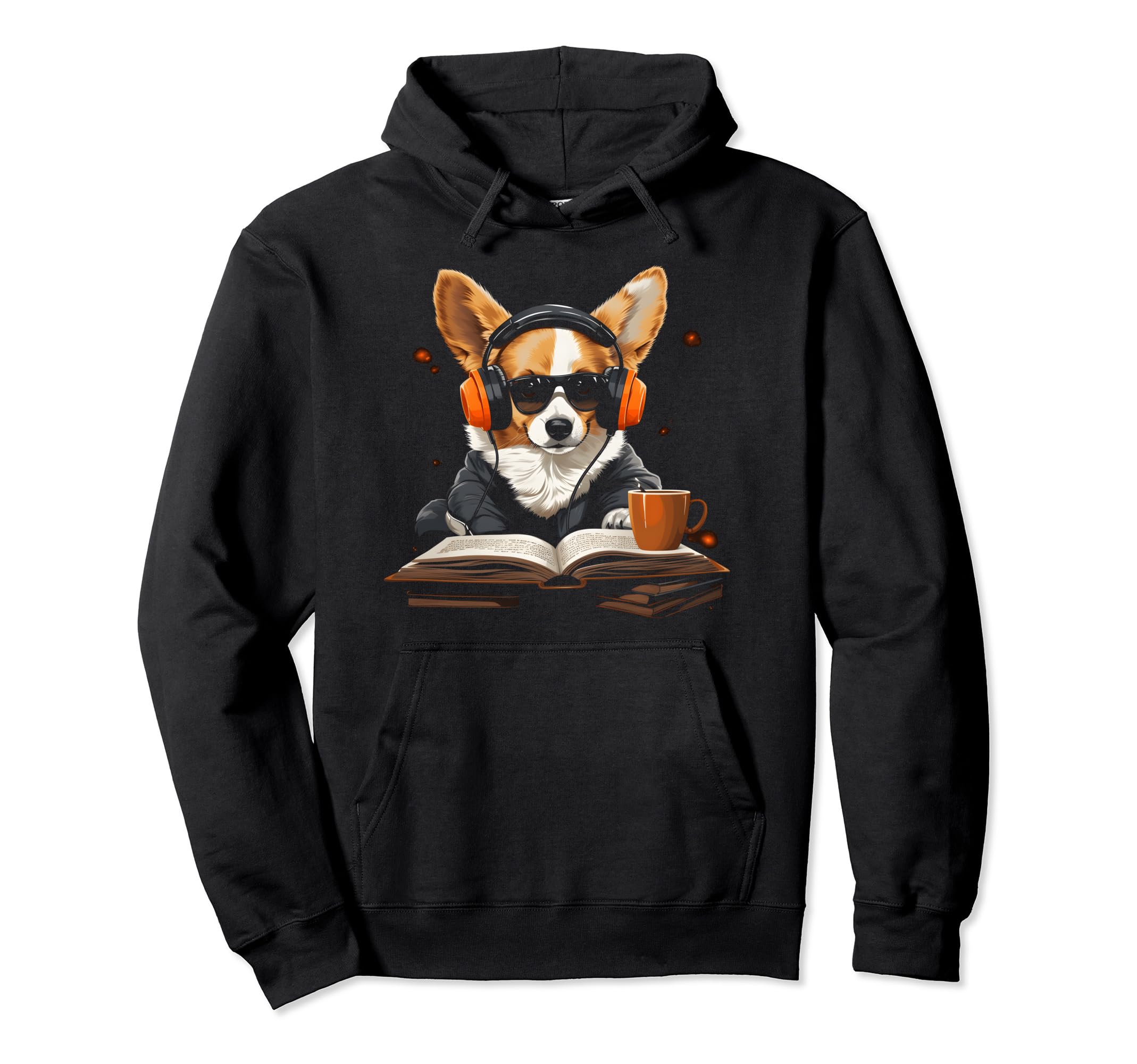 Book Stuff Book Lovers Corgi Reading Book Hoodie - Graphic Print Men Women - T-Shirt, Sweatshirt, Hoodie