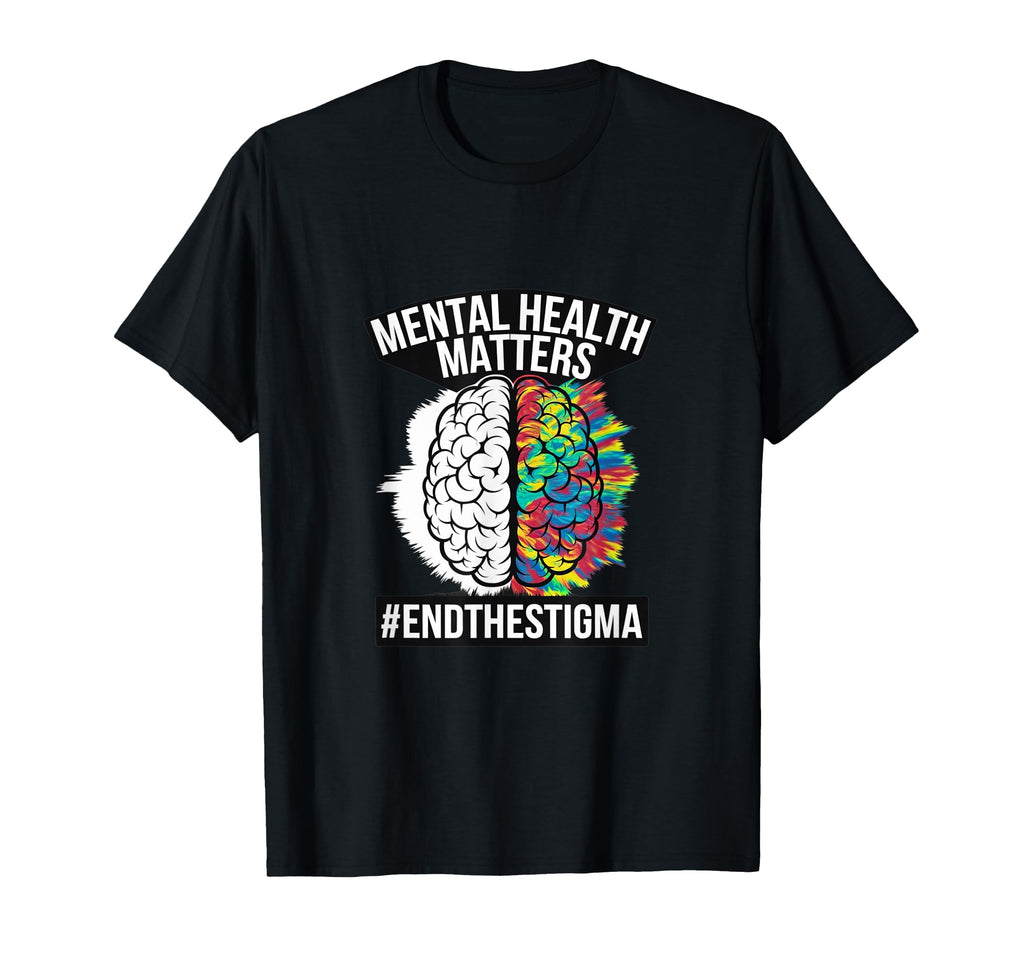 End Stigma Mental Health Matters Tie T-Shirt - Custom Art Print Men Women - T-Shirt, Sweatshirt, Hoodie