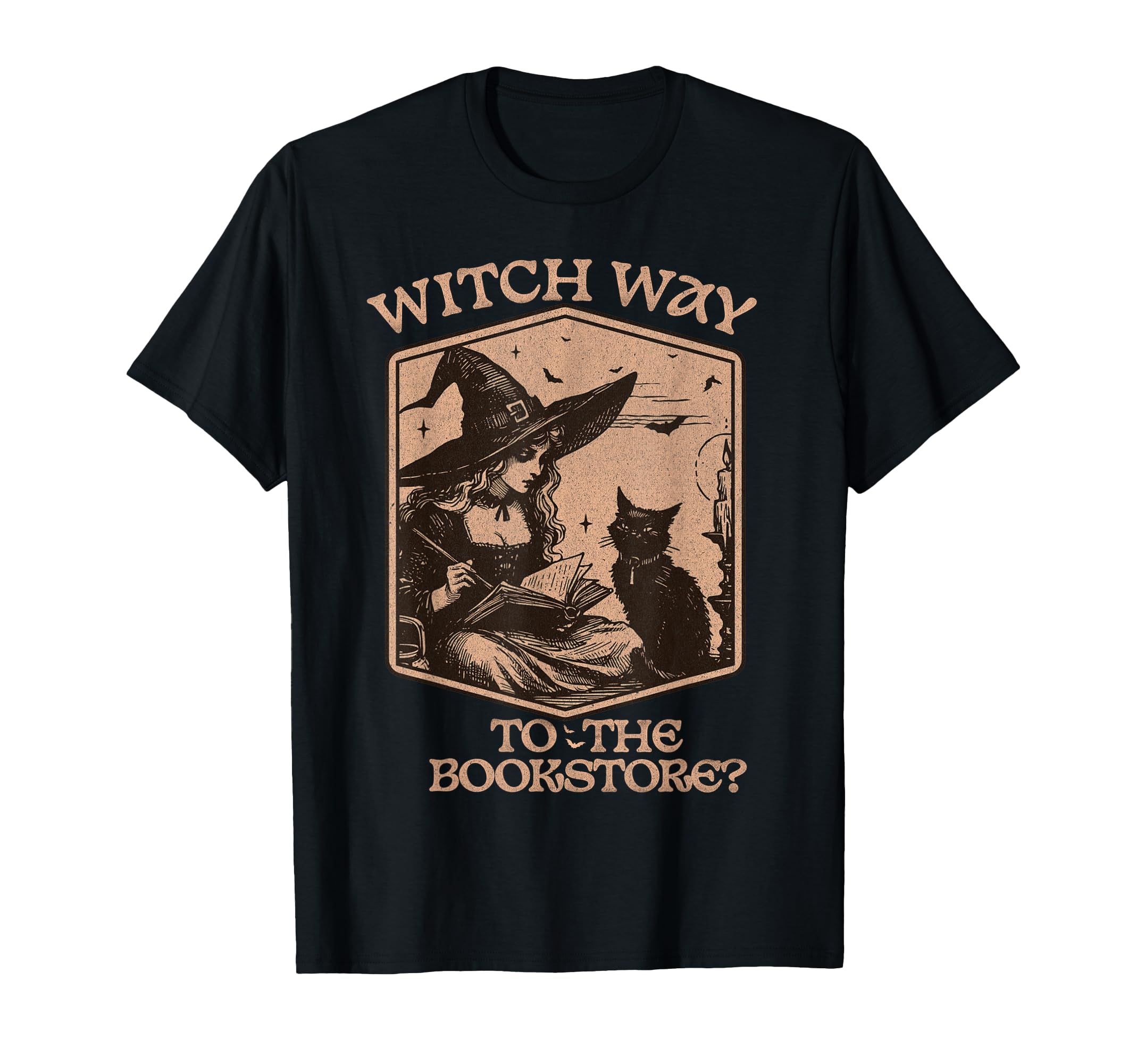 Halloween Book Lover Witch Way To T-Shirt - Casual Everyday Wear Unisex - T-Shirt, Sweatshirt, Hoodie