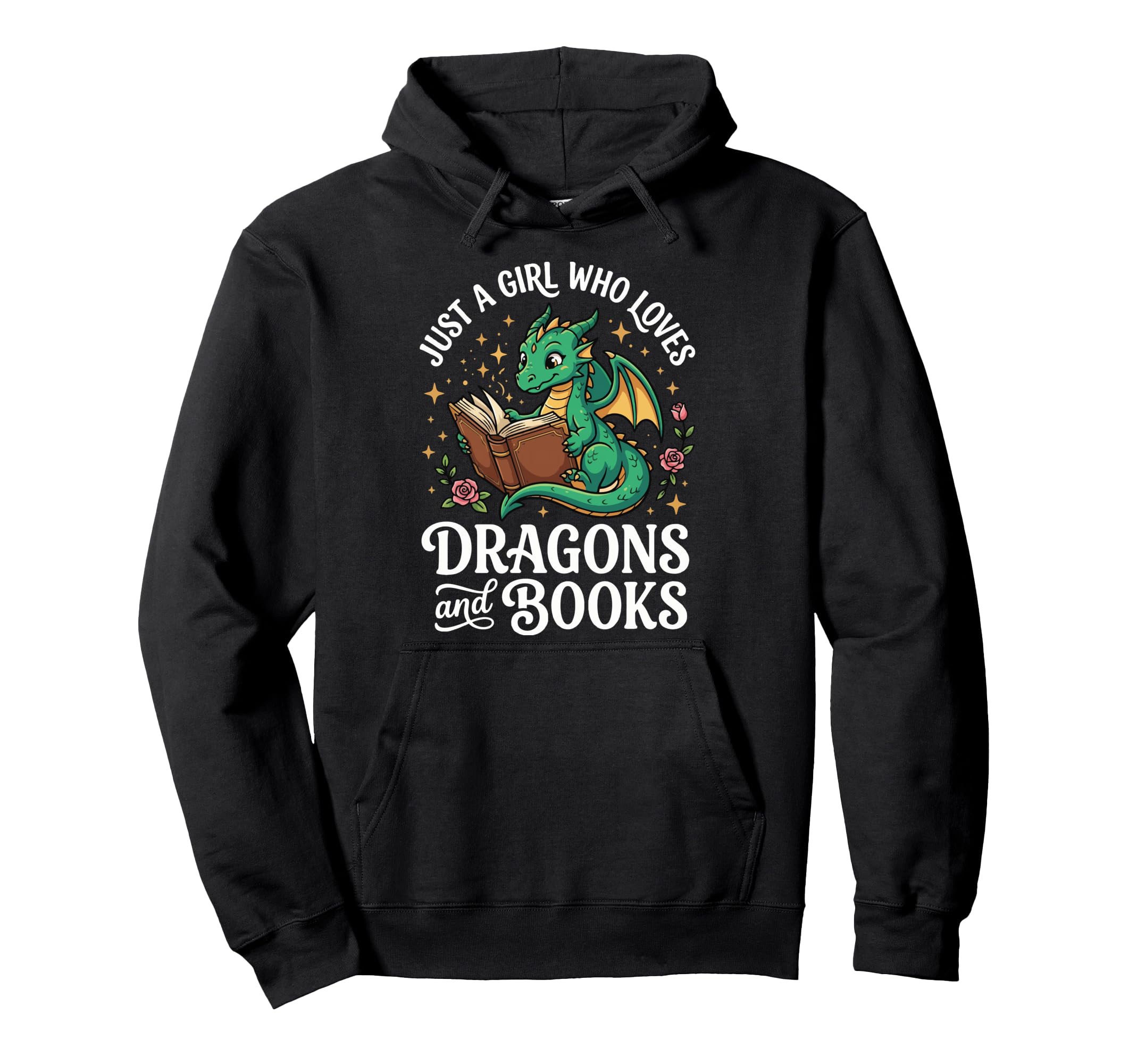 Just Who Loves Dragons And Books Hoodie - Minimalist Print Unisex - T-Shirt, Sweatshirt, Hoodie