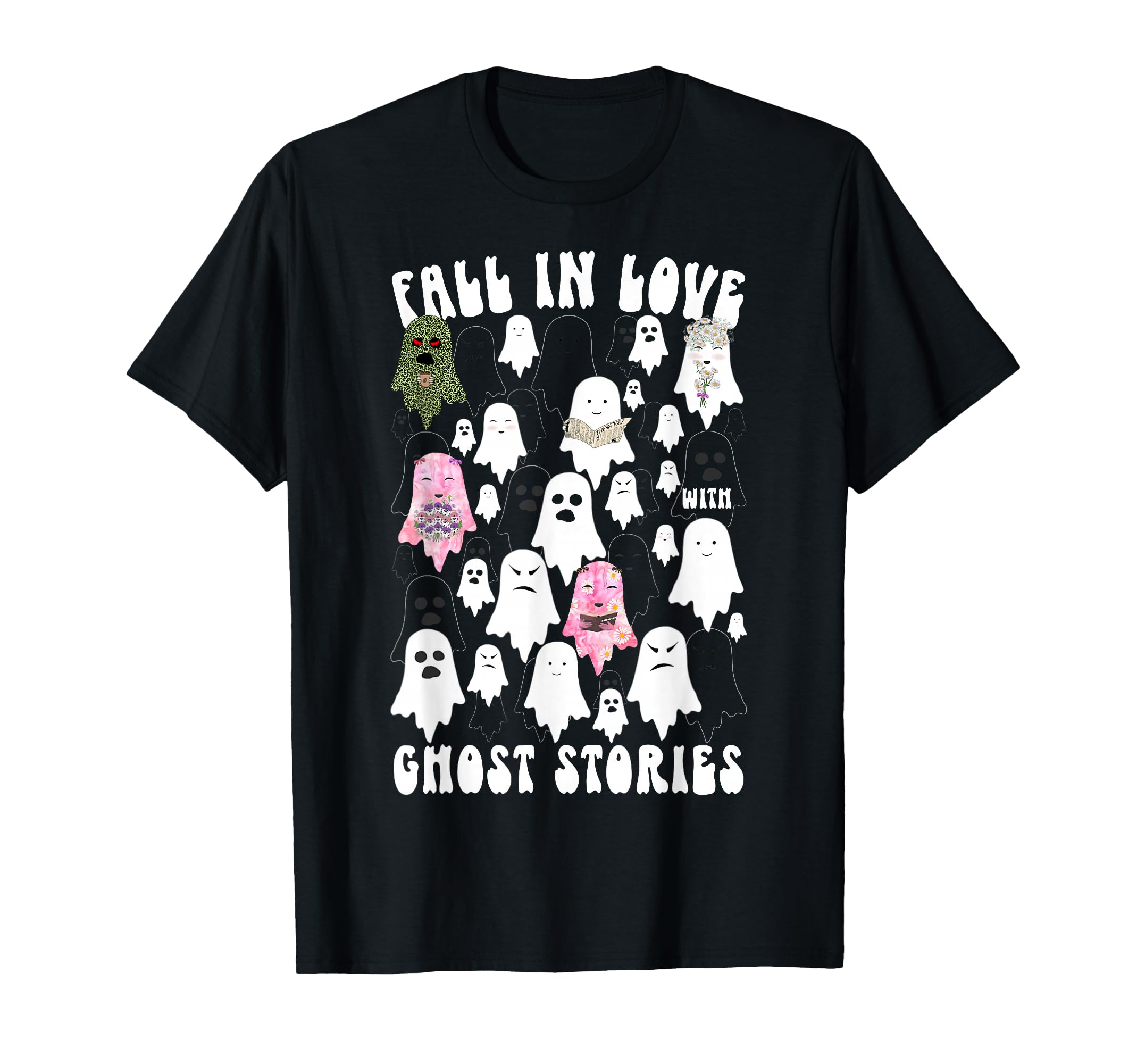 Fall Love Ghost Stories Book Coffee T-Shirt - Custom Art Print Unisex - T-Shirt, Sweatshirt, Hoodie