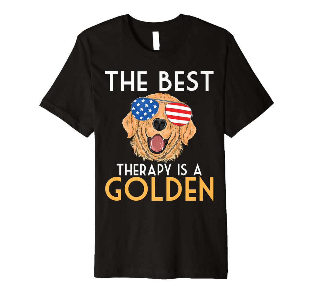 Best Therapy Is Golden Retriever Dog T-Shirt - Trendy Graphic Unisex - T-Shirt, Sweatshirt, Hoodie