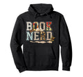 Book Nerd Floral Aesthetic Leopard Hoodie - Fun Novelty Design for Adults - T-Shirt, Sweatshirt, Hoodie