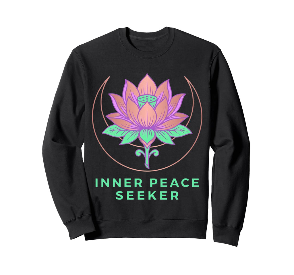 Inner Peace Seeker Lotus Moon Sweatshirt - Fun Novelty Design Men Women - T-Shirt, Sweatshirt, Hoodie