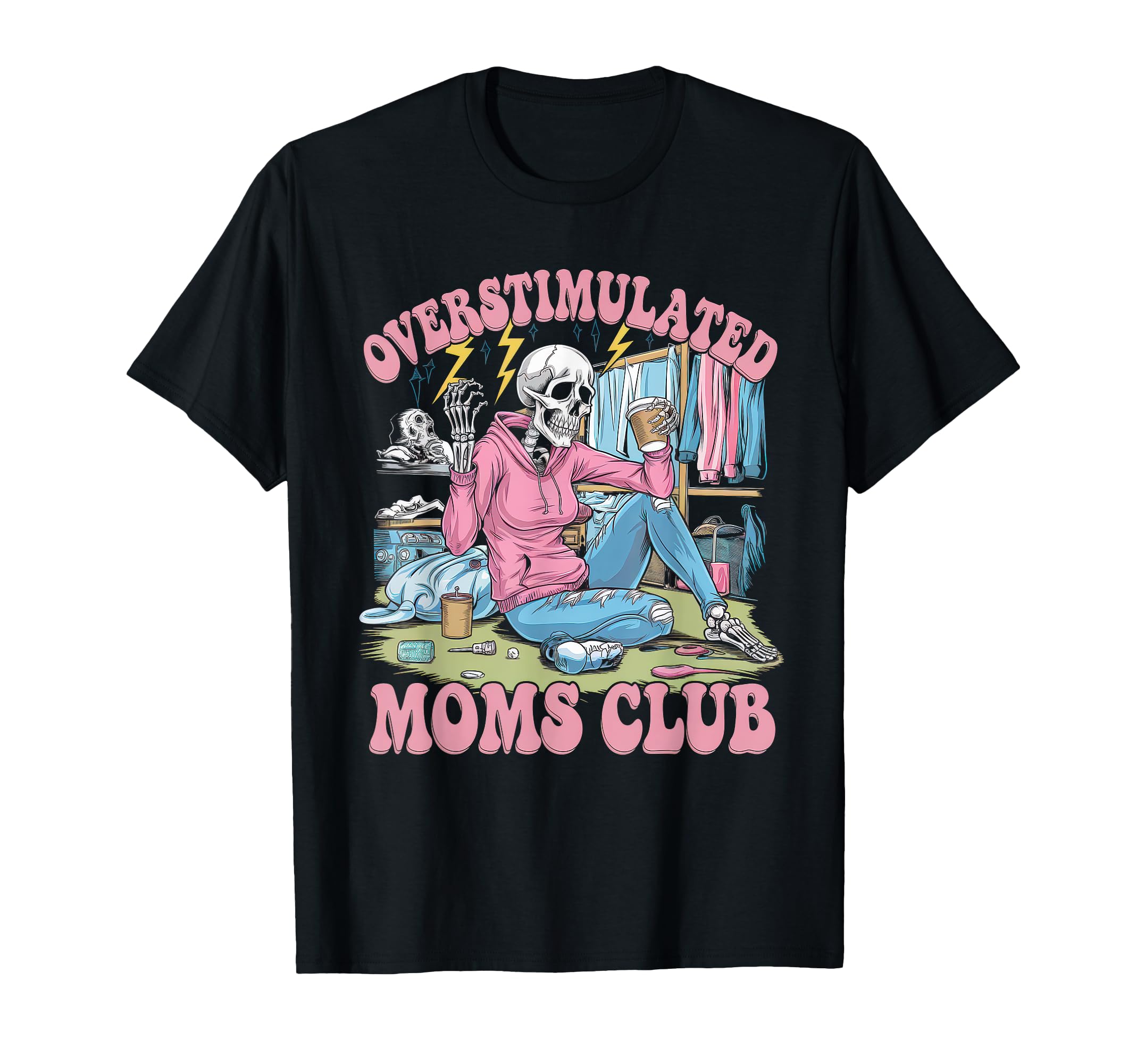 Overstimulated Moms Club Mom T-Shirt - Minimalist Print for Adults - T-Shirt, Sweatshirt, Hoodie