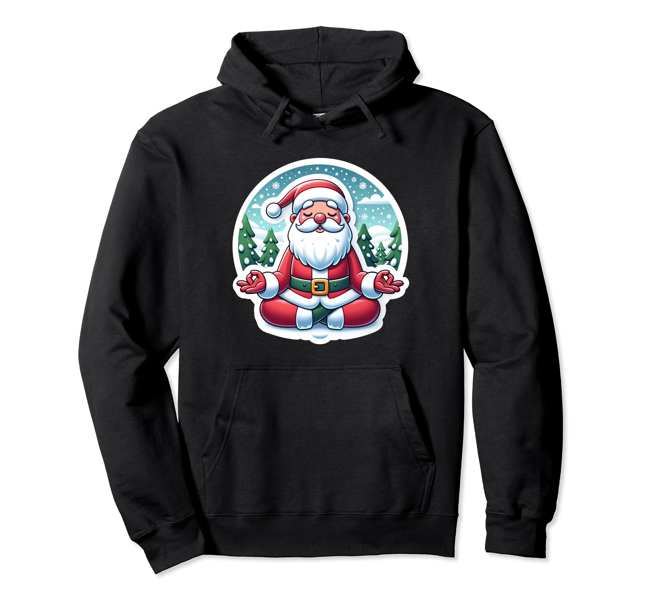Meditating Santa Claus Mindfulness Hoodie - Aesthetic Graphic for Adults - T-Shirt, Sweatshirt, Hoodie