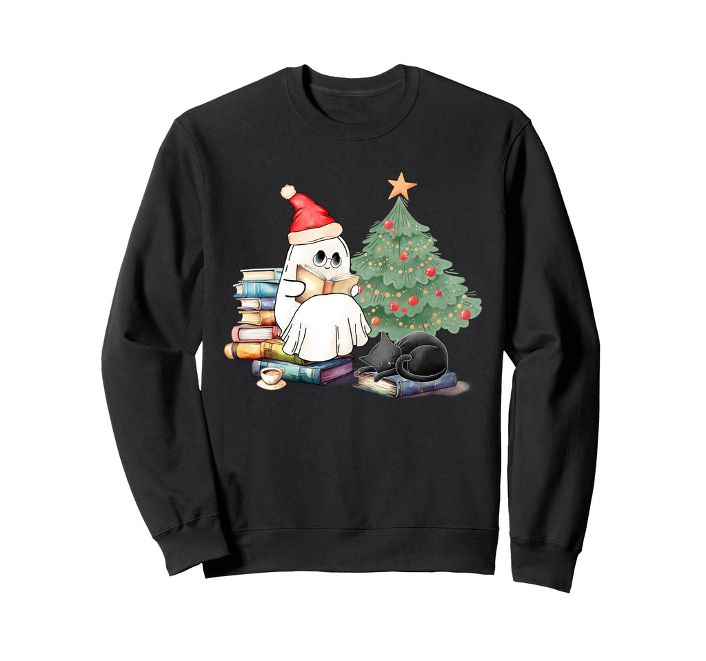 Read More Books Ghost Santa Hat Sweatshirt - Novelty Apparel Men Women - T-Shirt, Sweatshirt, Hoodie