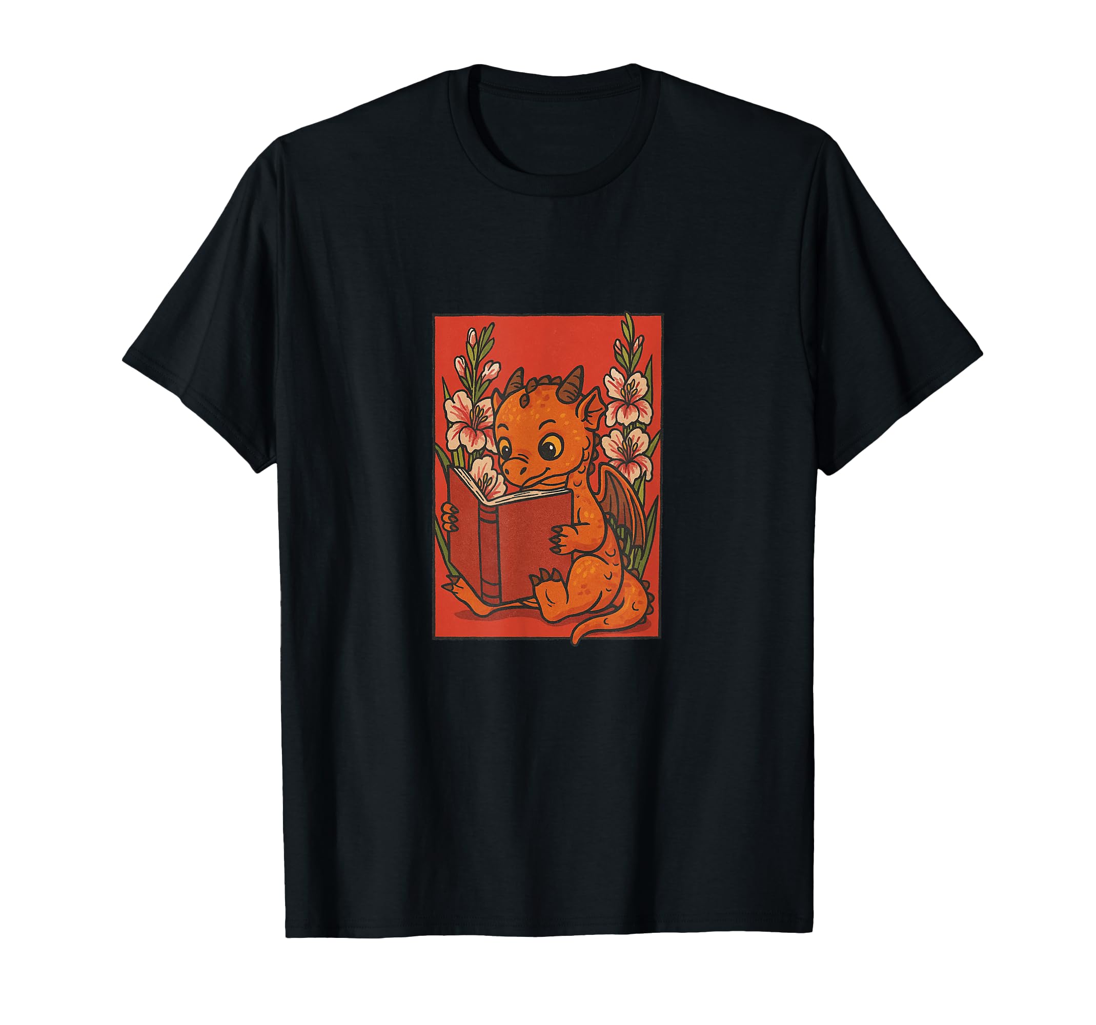 Reading Dragon Fantasy Bookish T-Shirt - Minimalist Print Men Women - T-Shirt, Sweatshirt, Hoodie