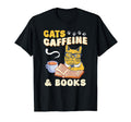 Cats Caffeine Books Books Cat And T-Shirt - Streetwear Style for Adults - T-Shirt, Sweatshirt, Hoodie
