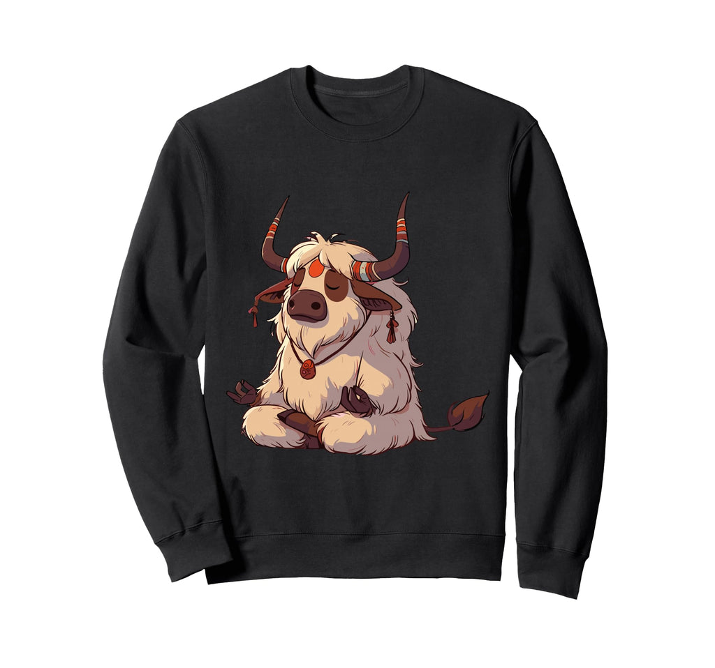 Meditation Yak Yoga Pose Relaxing Sweatshirt - Casual Everyday Wear Unisex - T-Shirt, Sweatshirt, Hoodie
