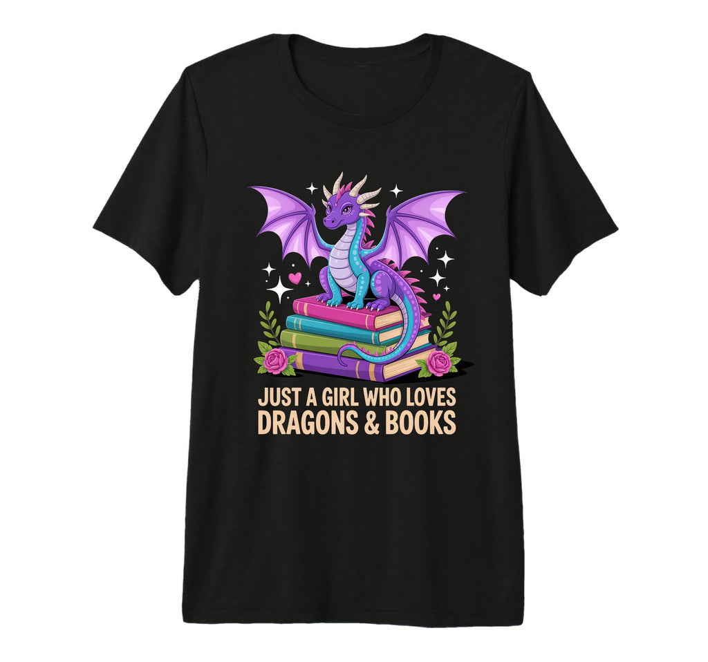 Just Who Loves Dragons Books Fantasy T-Shirt - Custom Art Print Unisex - T-Shirt, Sweatshirt, Hoodie