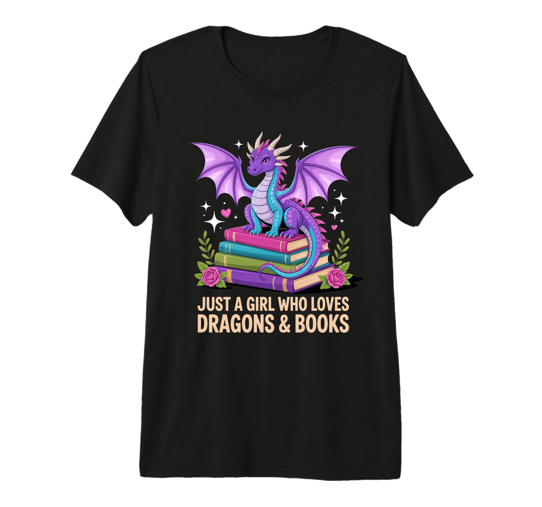 Just Who Loves Dragons Books Fantasy T-Shirt - Custom Art Print Unisex - T-Shirt, Sweatshirt, Hoodie