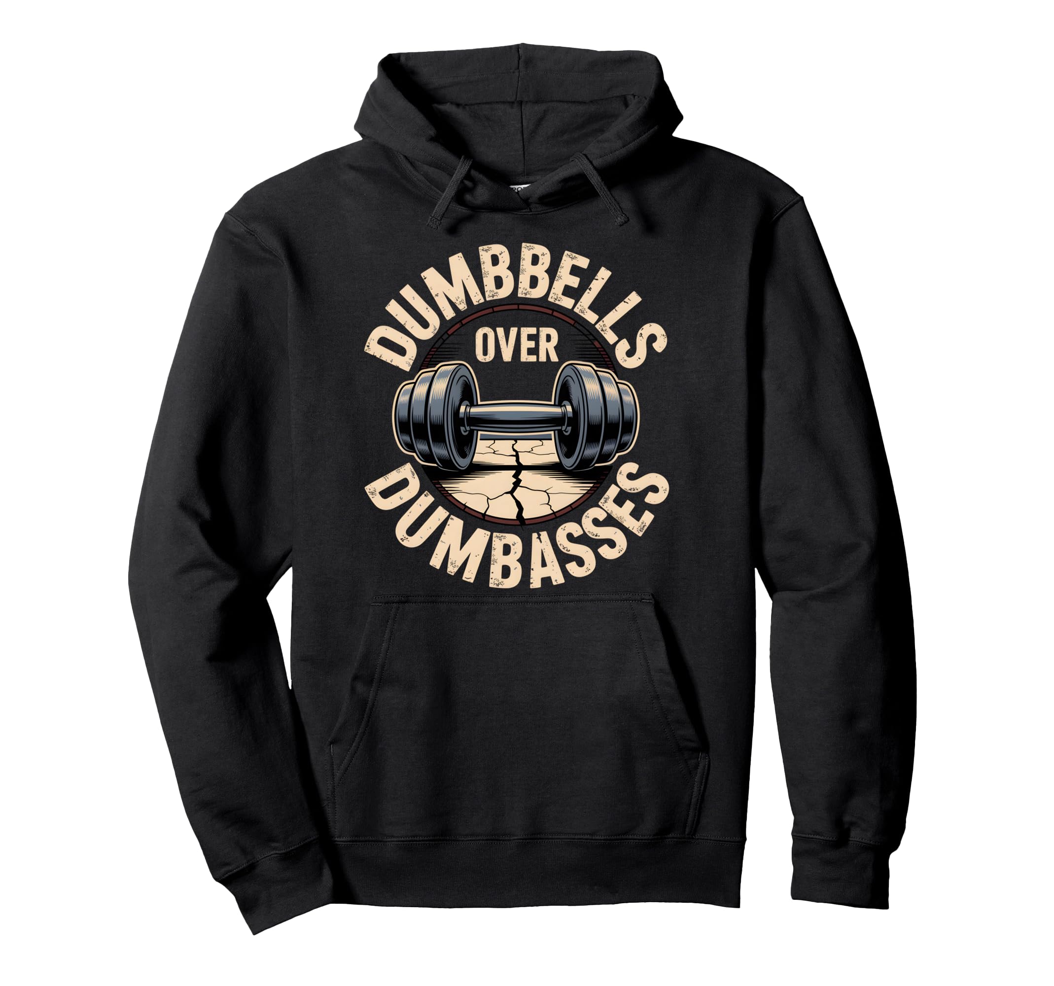 Dumbbells Over Dumbasses Iron Strength Hoodie - Aesthetic Graphic Unisex - T-Shirt, Sweatshirt, Hoodie