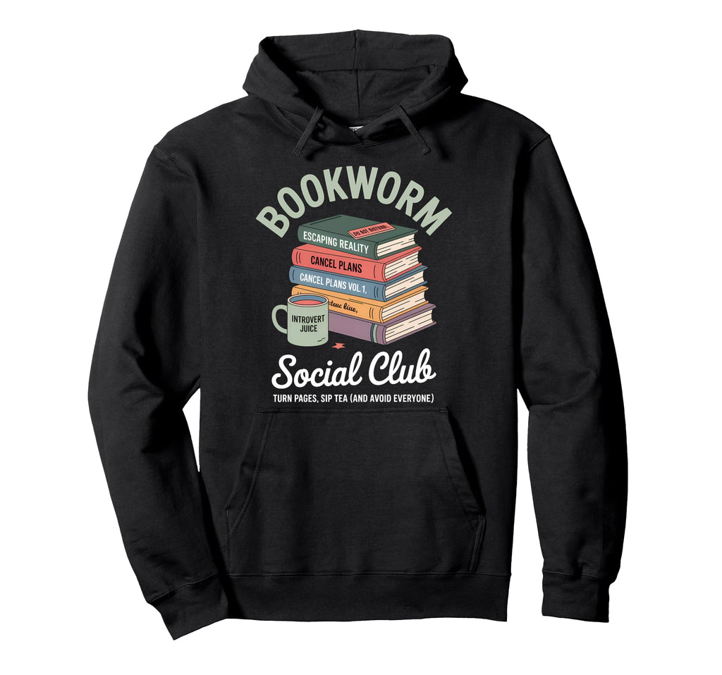 Bookworm Social Club Introvert Love Hoodie - Streetwear Style for Adults - T-Shirt, Sweatshirt, Hoodie