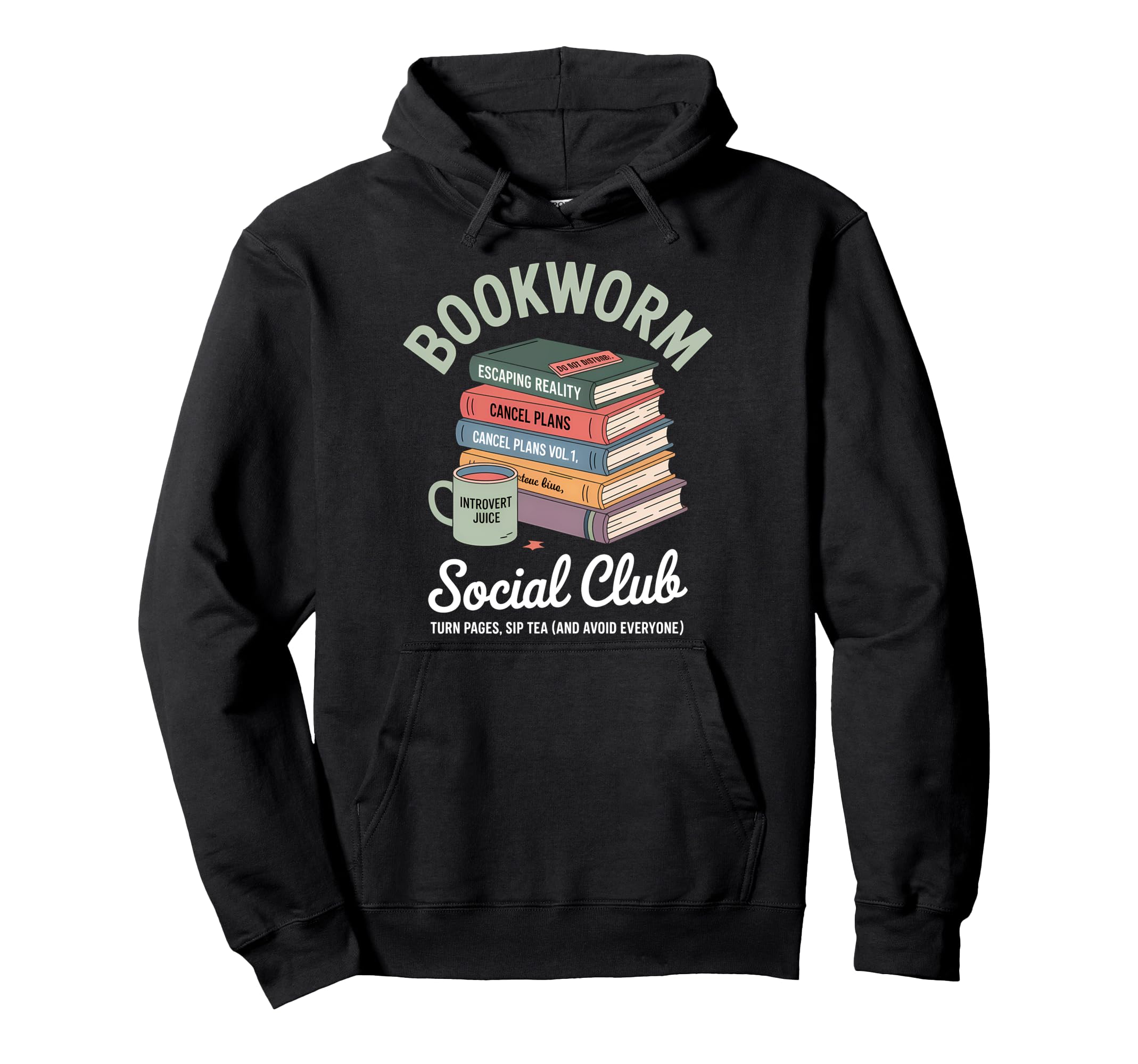 Bookworm Social Club Introvert Love Hoodie - Streetwear Style for Adults - T-Shirt, Sweatshirt, Hoodie