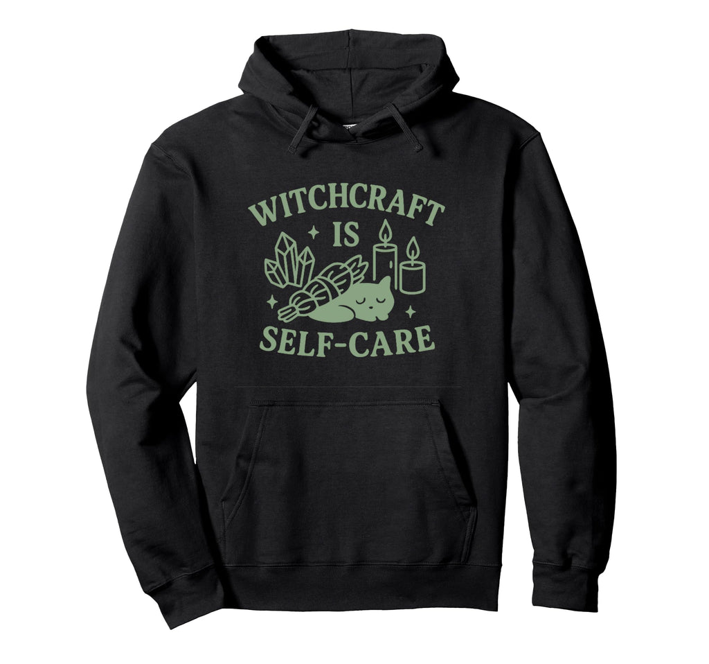 Witchcraft Is Self Care Funny Black Cat Hoodie - Minimalist Print Unisex - T-Shirt, Sweatshirt, Hoodie