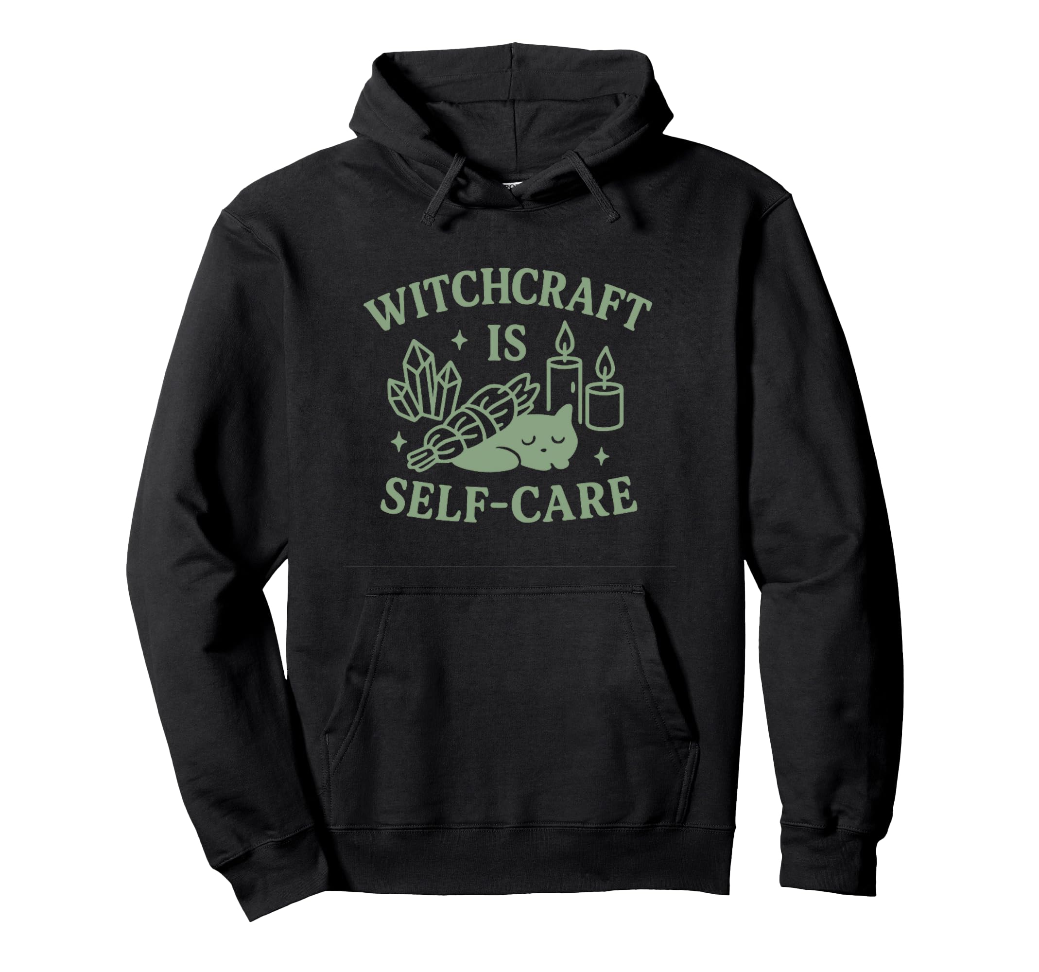 Witchcraft Is Self Care Funny Black Cat Hoodie - Minimalist Print Unisex - T-Shirt, Sweatshirt, Hoodie